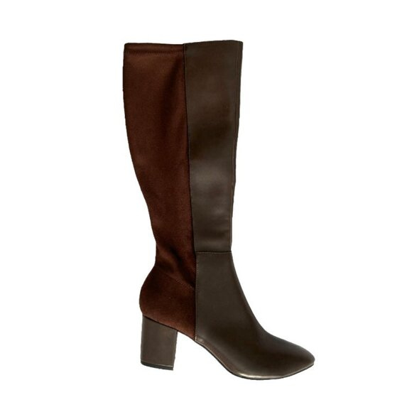 CHARTER CLUB SACARIA Women's Mid Calf Block Heel Boots Brown Size 7.5 Zip-Up - Picture 5 of 6